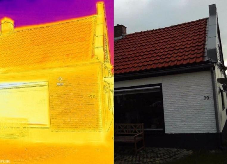 infraroodcamera brengt warmteverlies in gevel in beeld