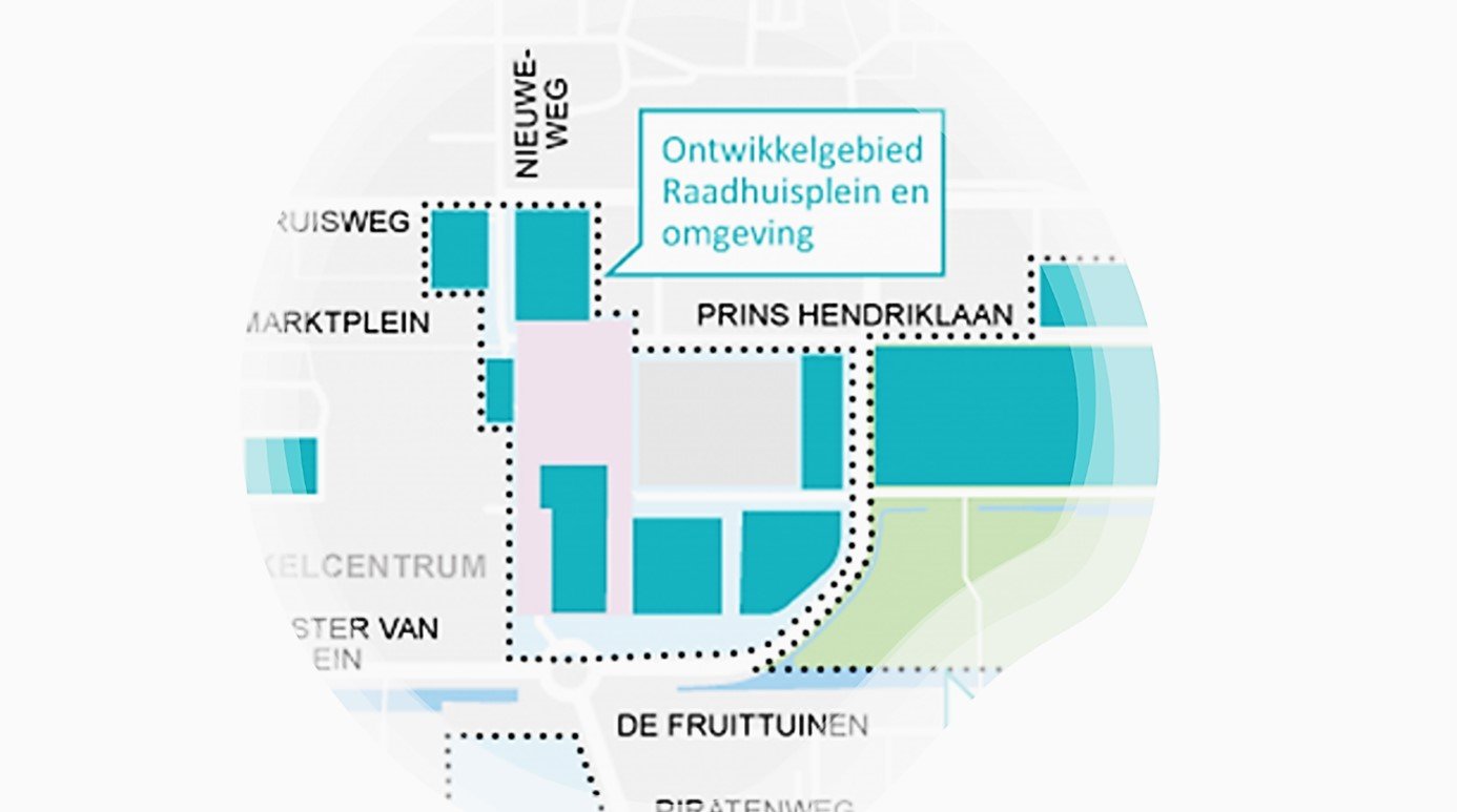 Kaartje van het ontwikkelgebied