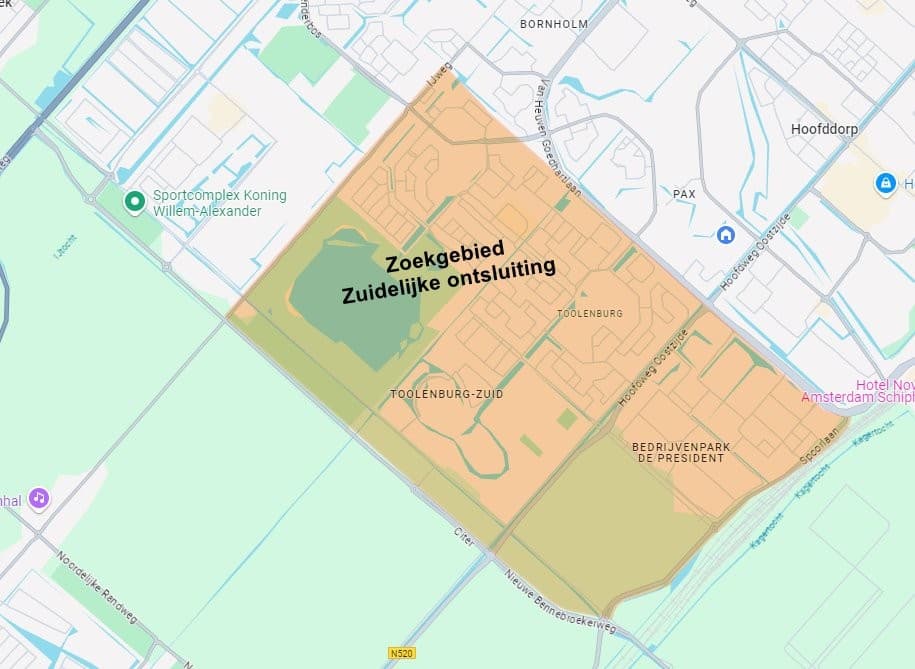 Zuidelijke ontsluiting kaartje 