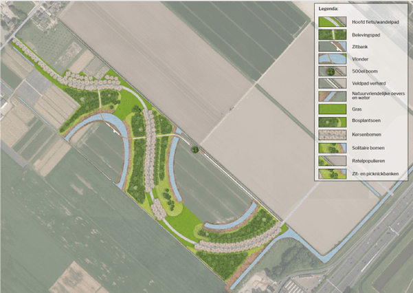 Figuur 1. Voorlopig ontwerp van deelgebied Park-Polderlanden (Bron: HB/Baljon)