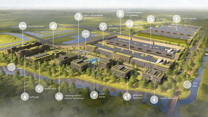 Afbeelding: illustratie, voorbeeld van de City Logistics Innovation Campus door Intospace