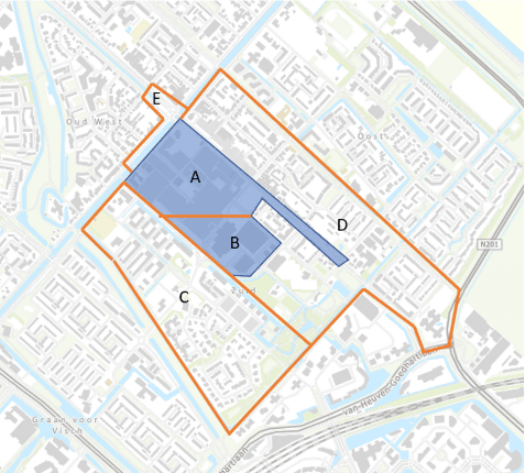 Parkeergebieden A, B, C, D en E