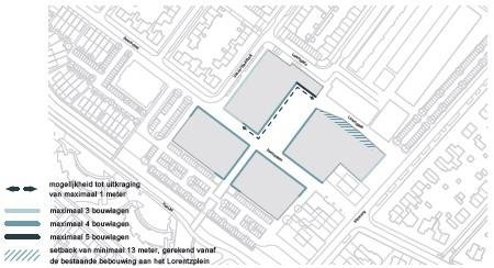 Afbeelding: grafische weergave van de bouwhoogten in de kaart