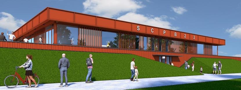 Ontwerp clubgebouw voor voetbal- en honkbalclub SCPB '22