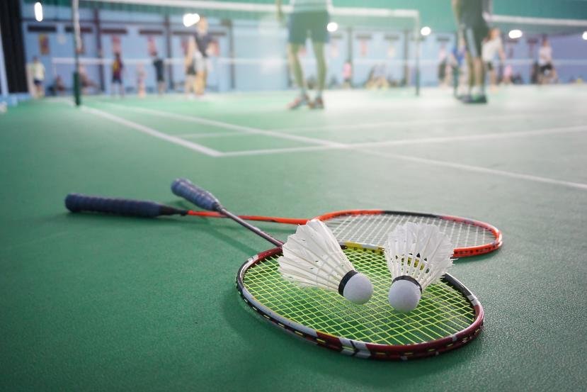 badminton racket in sporthal