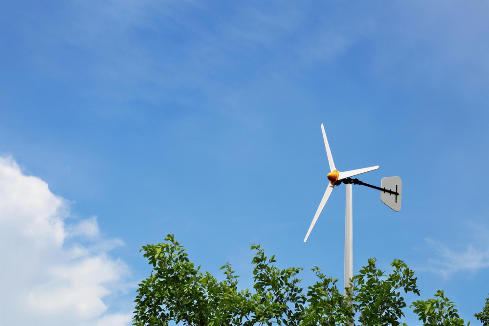 Je hebt ze waarschijnlijk wel eens zien staan: microturbines, ook wel boerenwindmolens genoemd. Foto: Shutterstock