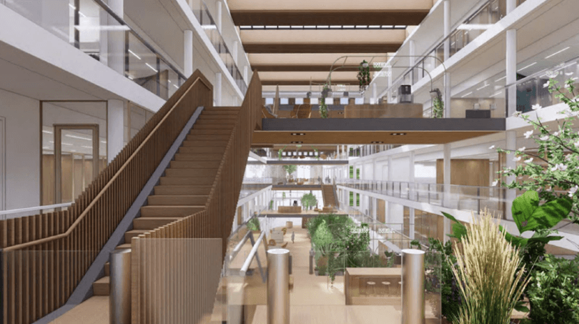 binnenkant van het nieuwe gemeentehuis