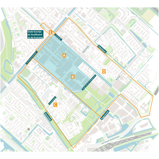 Kaart centrumgebied Hoofddorp