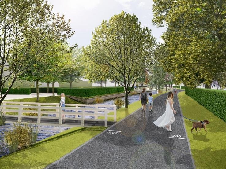 Afbeelding: Impressie van hoe het Lint in het centrum van Badhoevedorp eruit kan komen te zien.