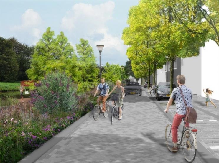 Indruk van fietsers op straat in Hyde Park