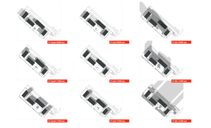 Afbeelding: weergave zonnestudie woningen Oosterdreef