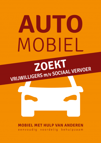 Afbeelding: ontwerp van oproep AutoMobiel zoekt vrijwilligers