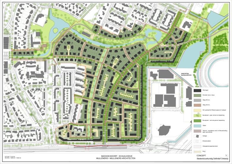 Afbeelding: tekening van de woonwijk Schuilhoeve uit het DSO 2019.