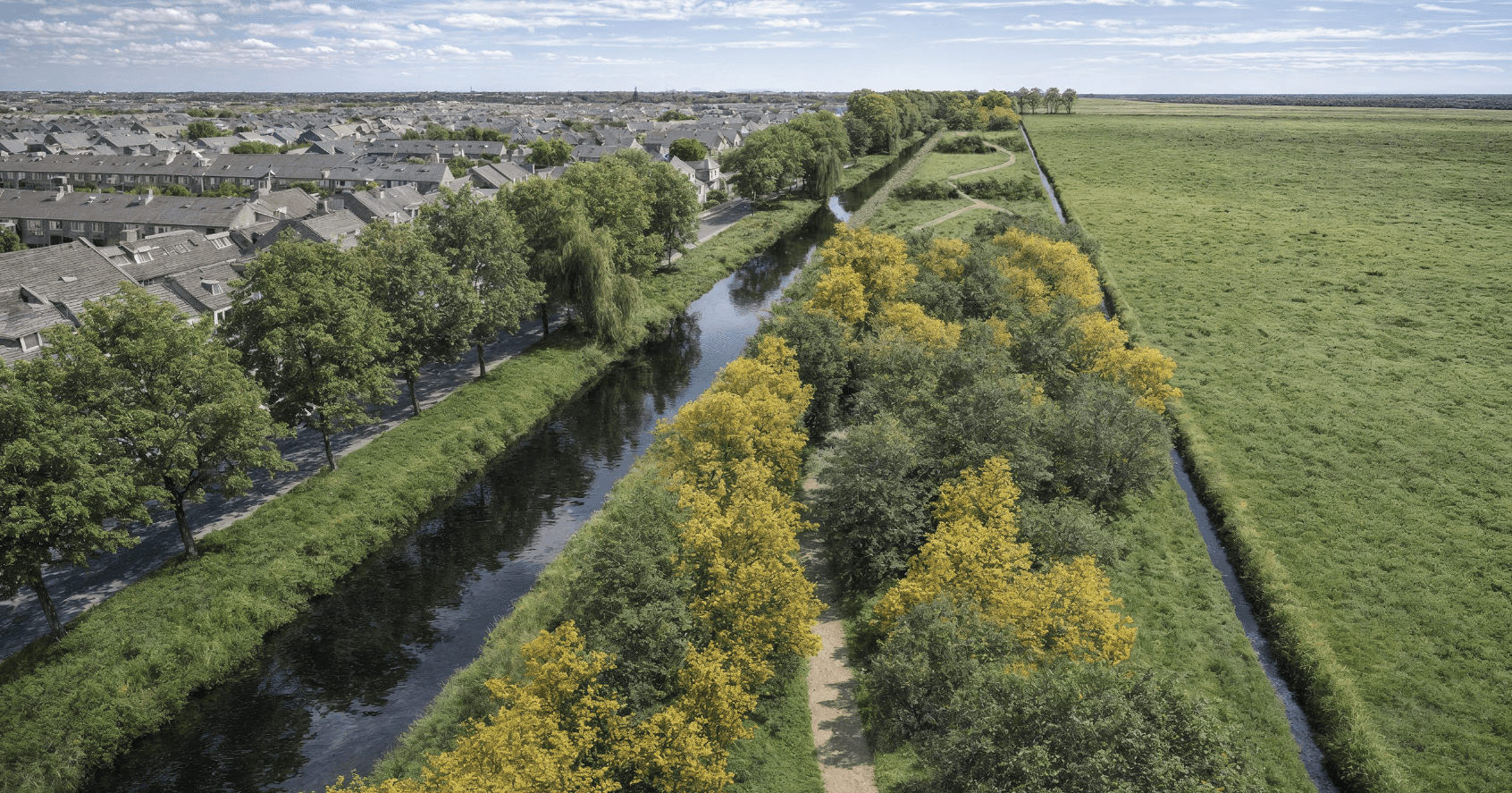 Impressie groenzone Zwanenburg-West