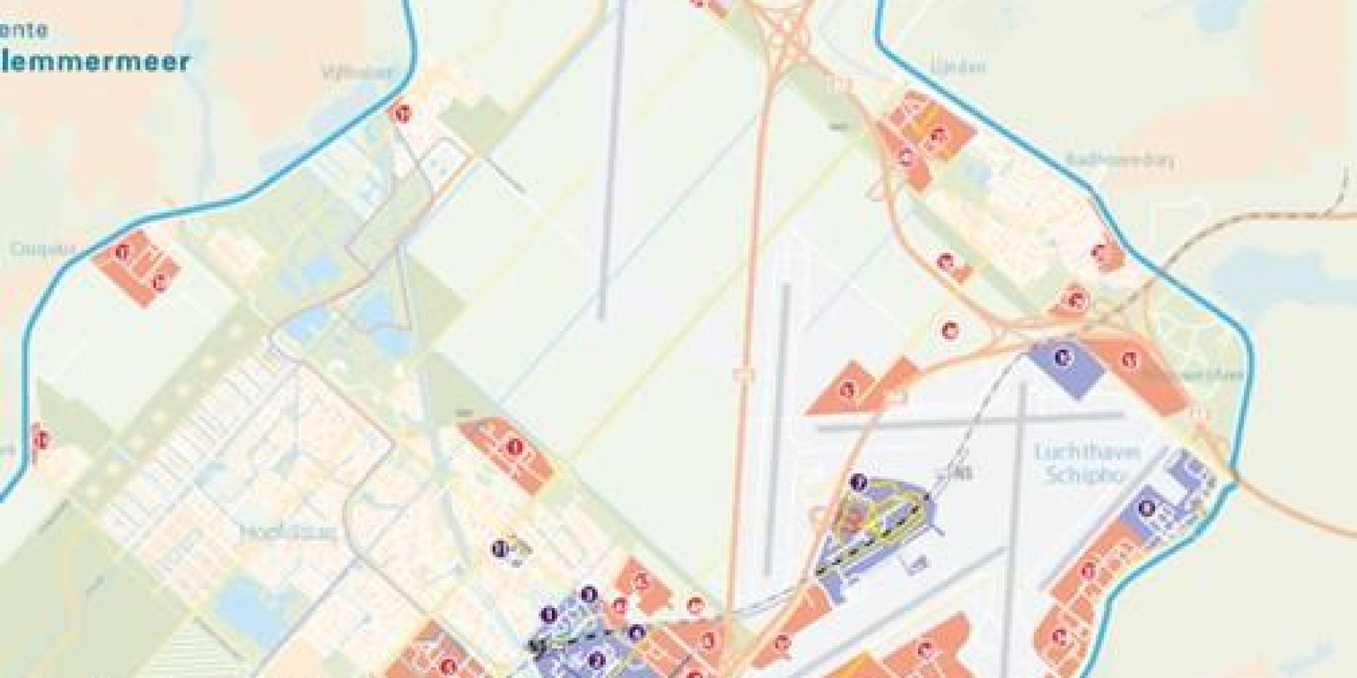 De kaart met gebieden waar datacenters zich mogen vestigen. 