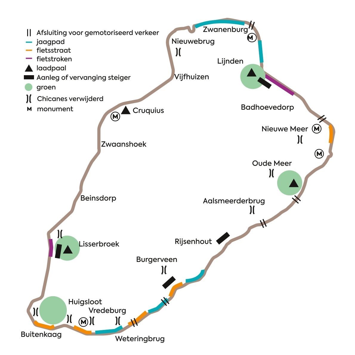 Kaartje werkzaamheden Ringdijk