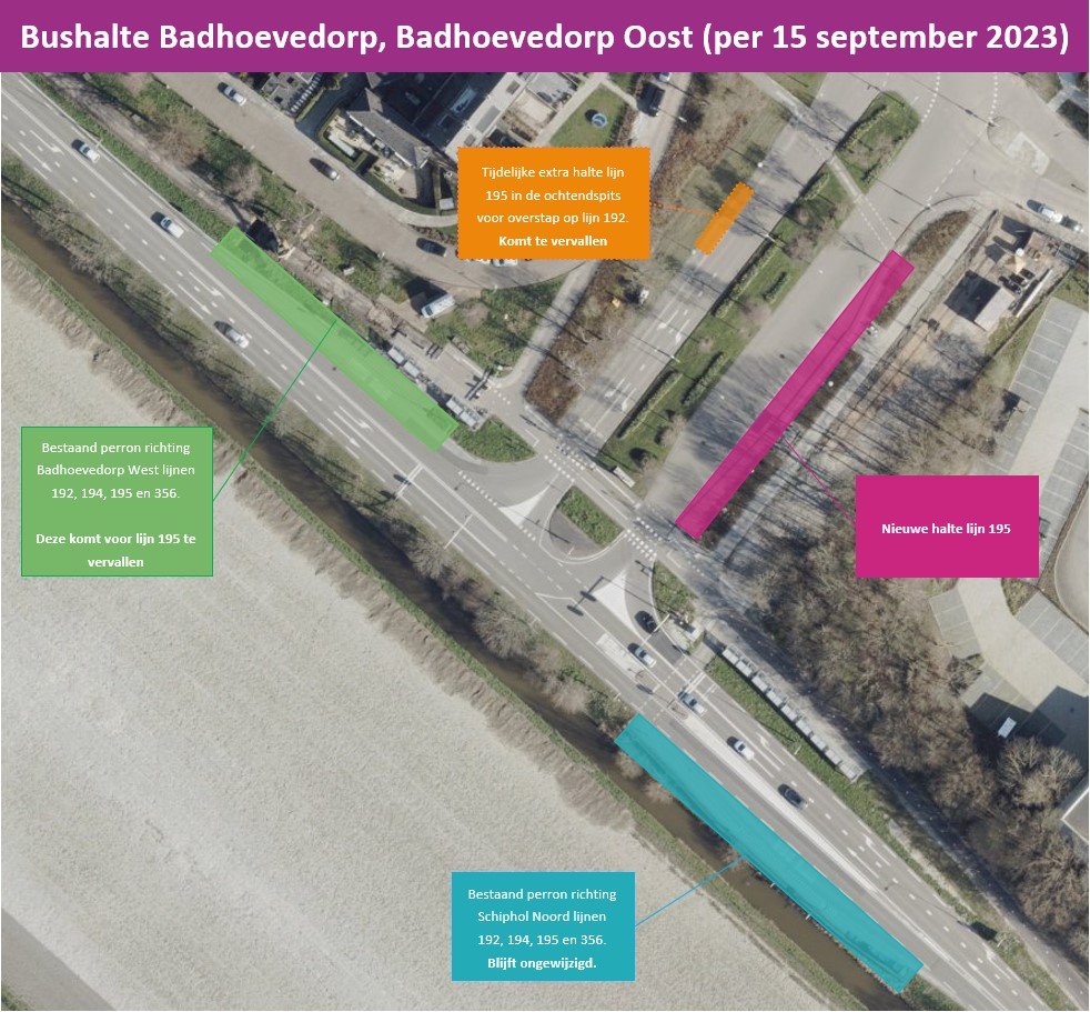 Kaartje van de wijzigingen in Badhoevedorp