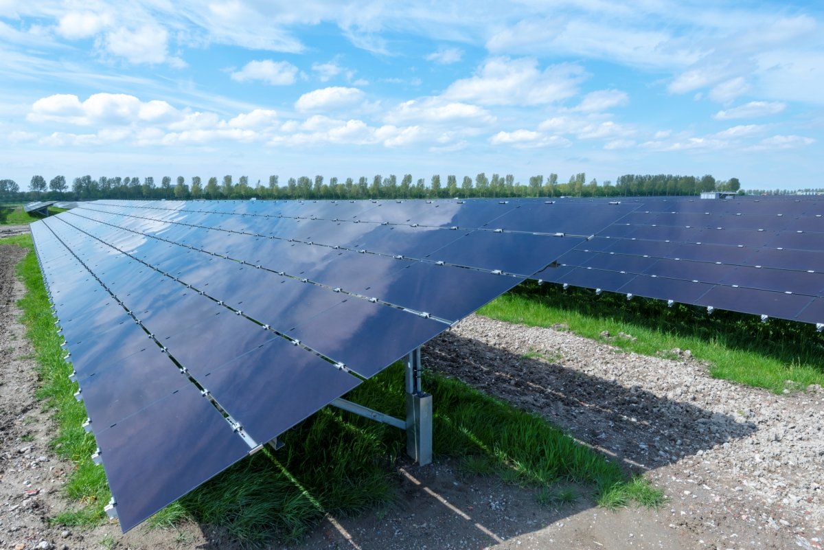 Een impressie van een zonnepark in Haarlemmermeer