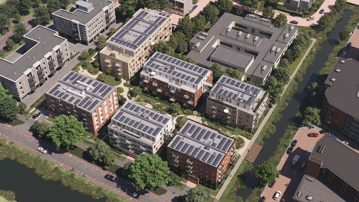 Impressie van 'De Oost' vanuit de lucht