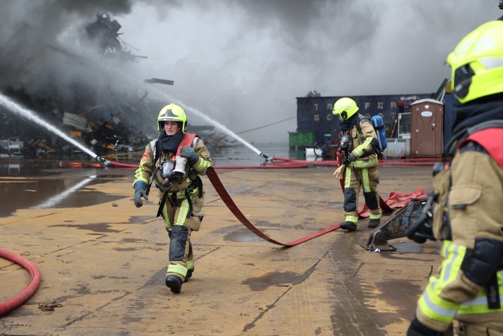 De vrijwillige brandweer in actie