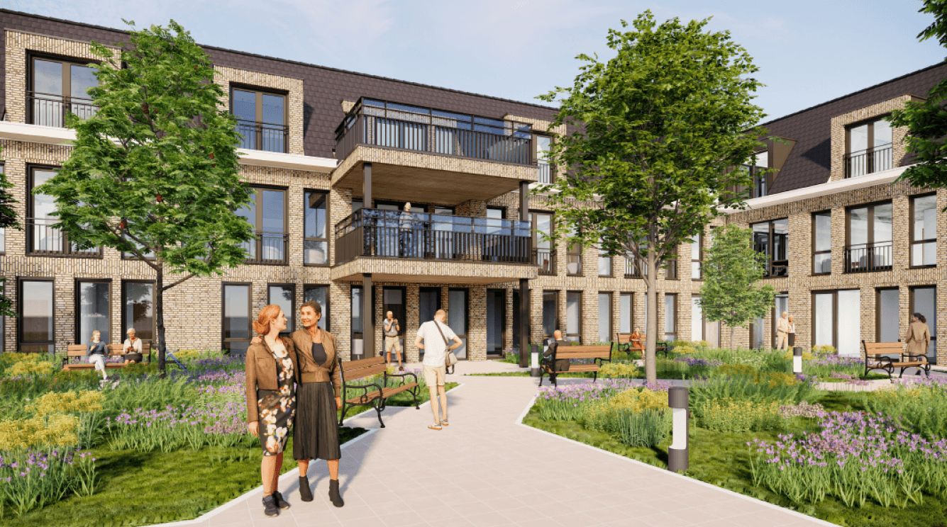 In Nieuw-Vennep komen vijftig nieuwe zorgappartementen voor ouderen met dementie. 