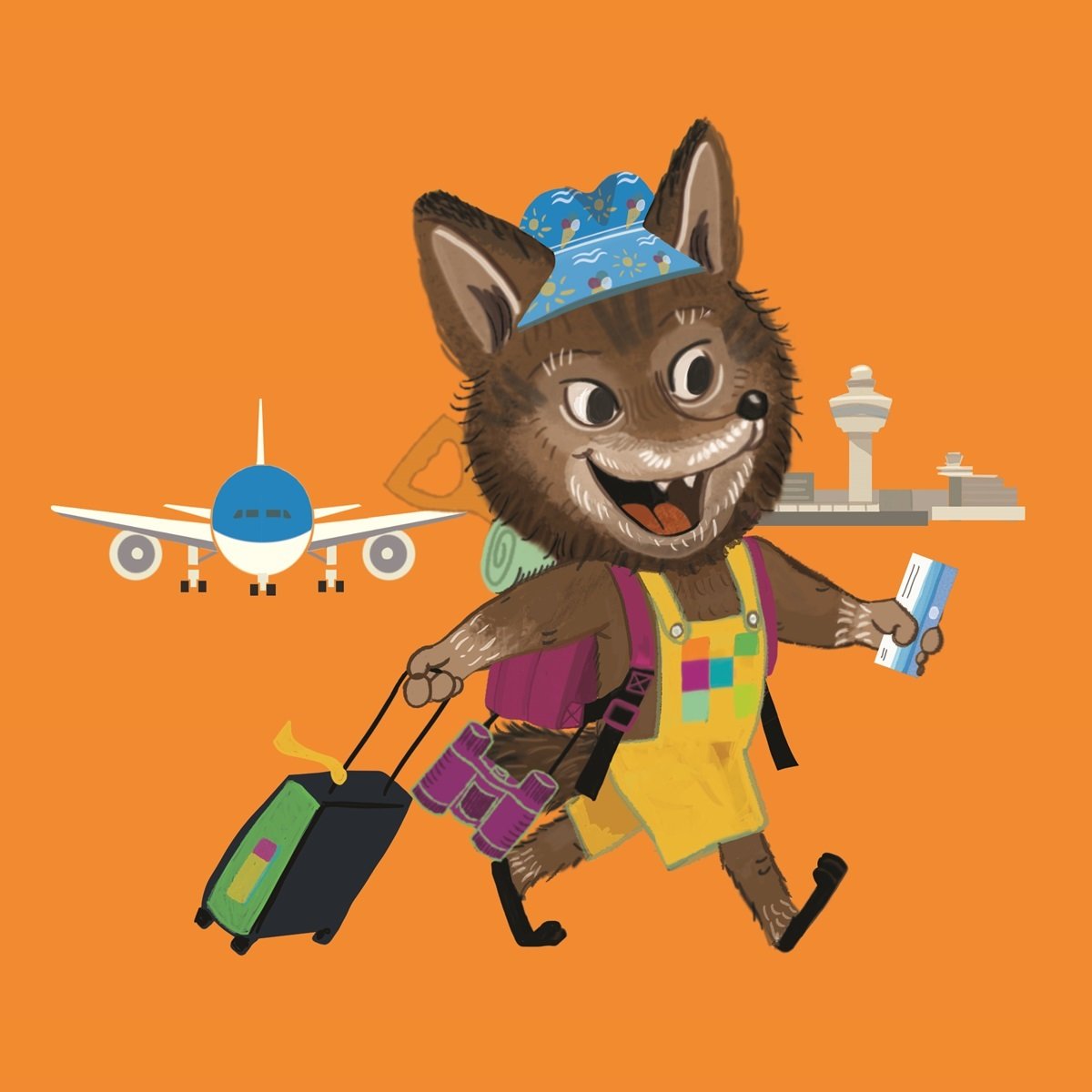 Het Polderwolfje op Schiphol